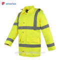 Winter gesteppte Hallo Vis reflektierende Arbeitssicherheit Parka Jacke Mantel mit verstellbarer Kapuze